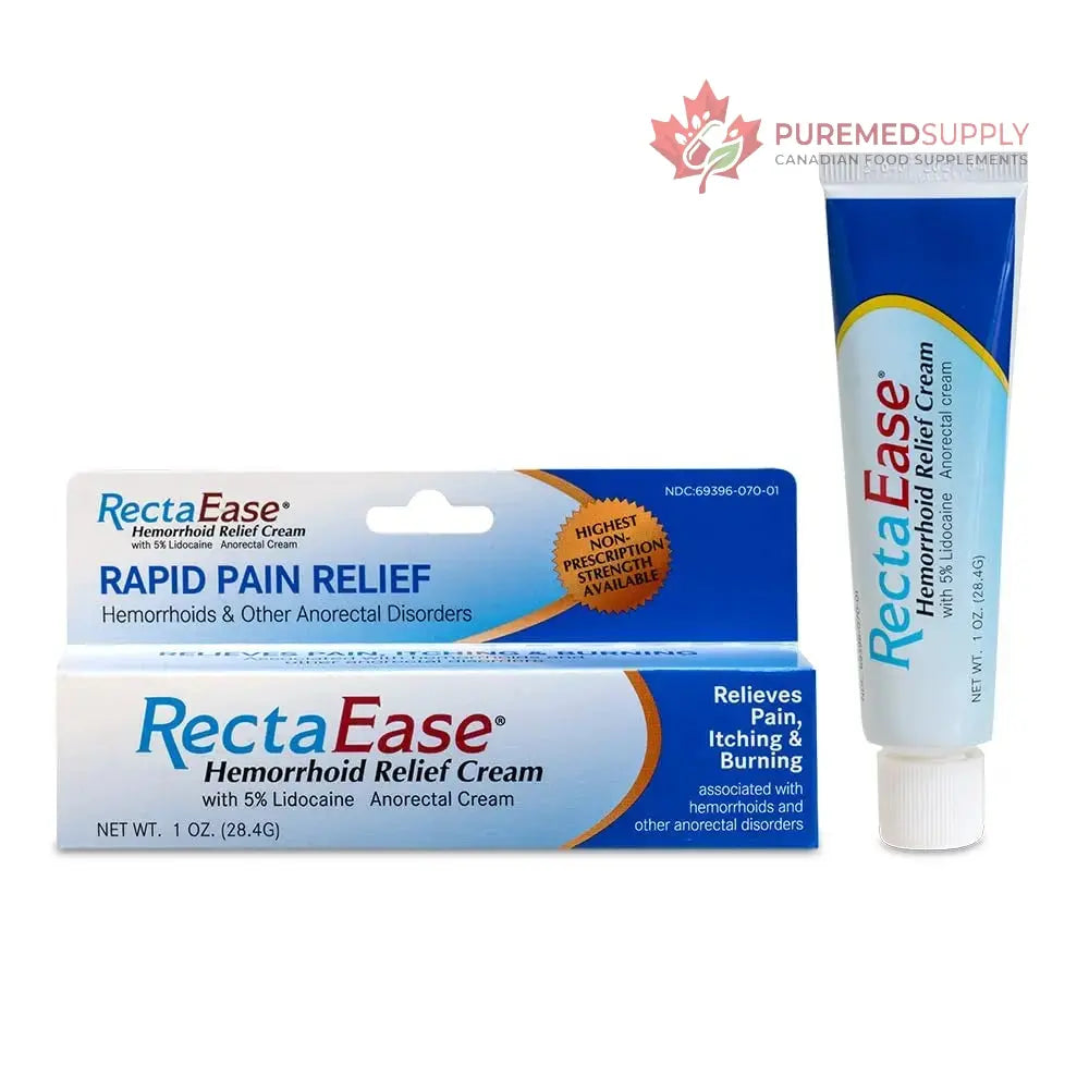 RectaEase 5% Lidocaine Hemorrhoid Topical Relief Cream, Rapid Numbing for Itching & Burning, Extra Strength Anorectal Treatment for Sensitive Areas, Advanced Formula for Fast Soothing Care, 1 oz Tube RectaEase buy supplements canada