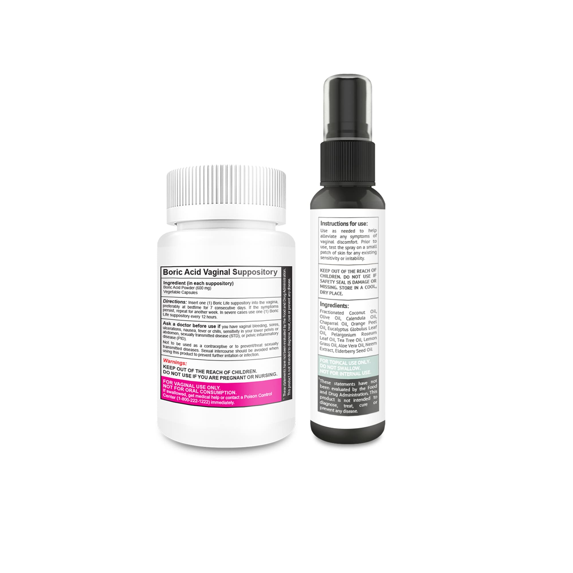 NutraBlast Boric Acid Vaginal Suppositories 600mg (30 Count) w/Intimist Essential Oils Blend Spray (2 fl oz) NutraBlast buy supplements canada