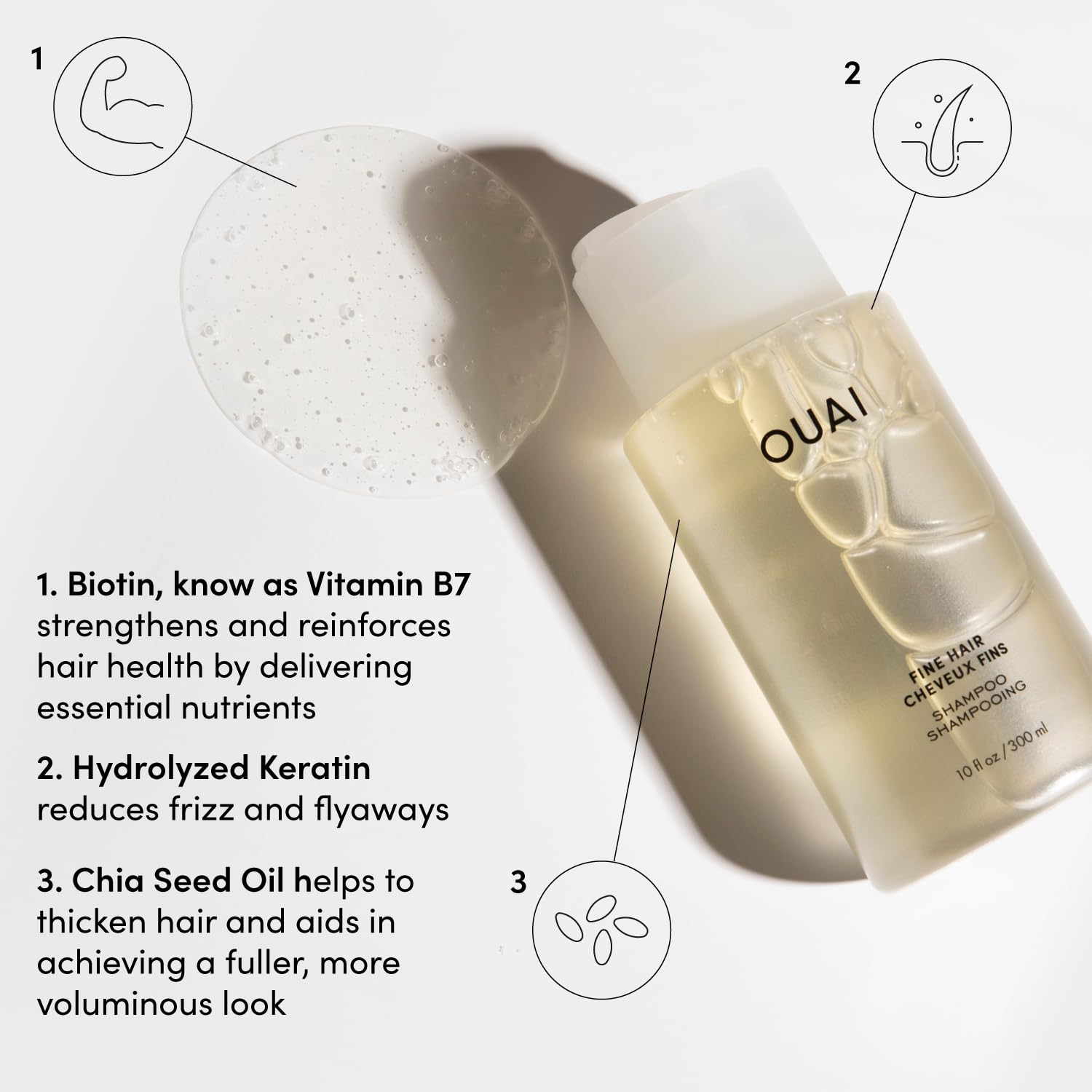 OUAI Fine Shampoo and Conditioner Set - Sulfate Free Shampoo and Conditioner for Women & Men - Made with Keratin, Marshmallow Root, Shea Butter & Avocado Oil - Free of Parabens & Phthalates (10 Fl Oz) OUAI buy supplements canada
