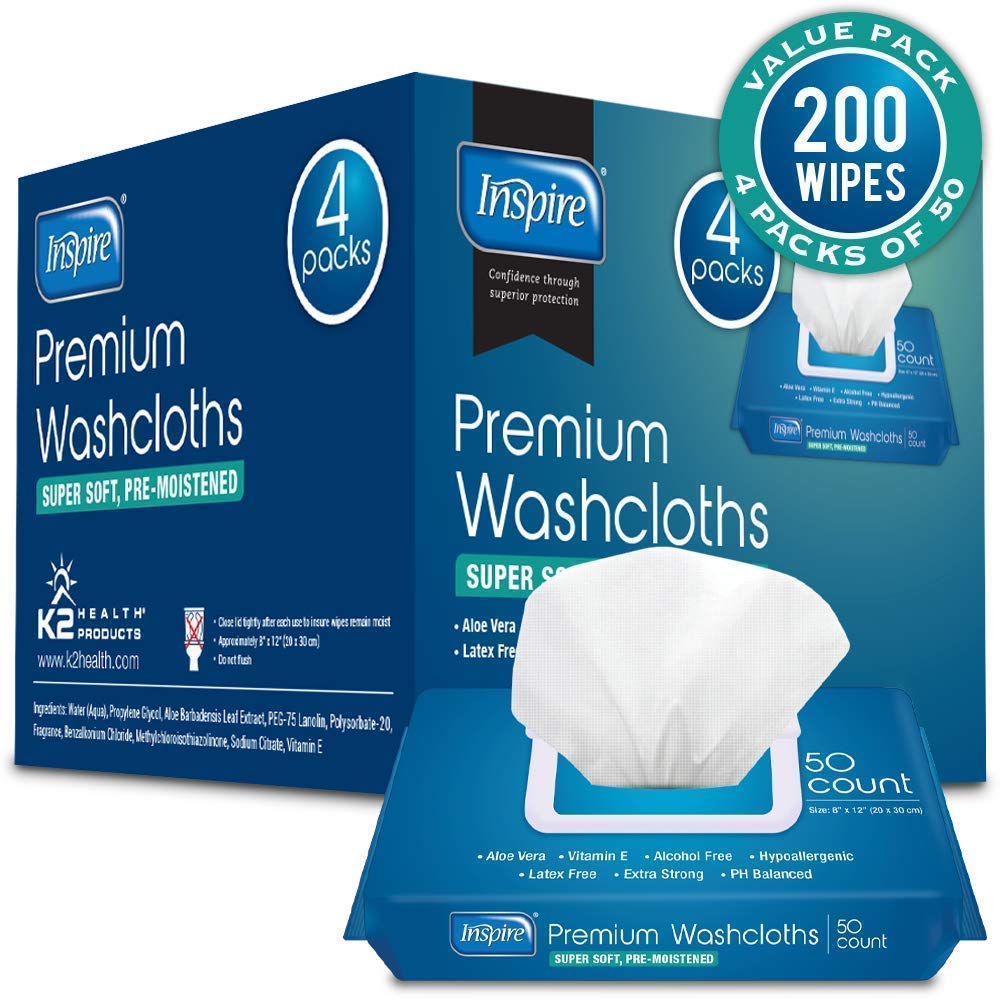 Inspire Adult Wet Wipes, Adult Wash Cloths, Adult Wipes for Incontinence Inspire buy supplements canada