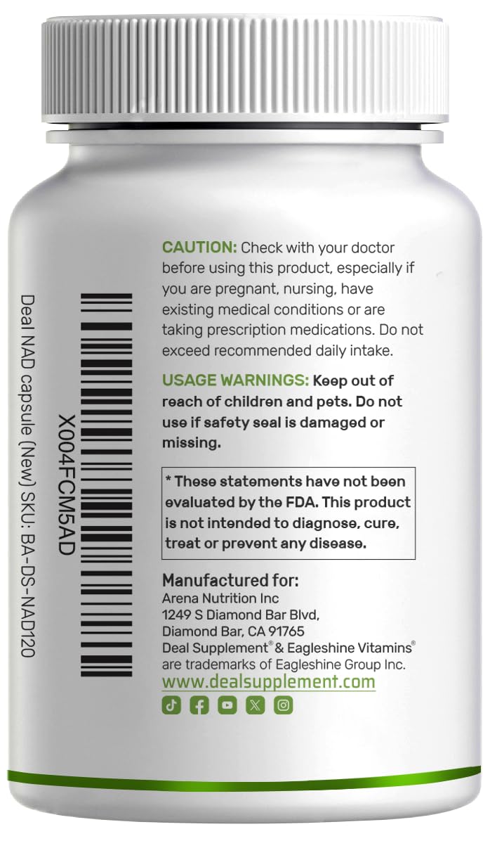 NAD+ Resveratrol Supplement 1,000mg Per Serving, 120 Veggie Capsules | 2-in-1 Extra Strength NMN Supplement Alternative | NAD Supplements for Women & Men | Non-GMO, Gluten Free DEAL SUPPLEMENT buy supplements canada