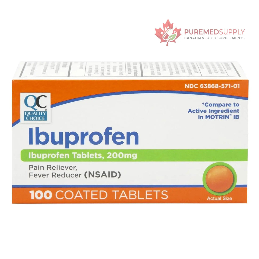 Quality Choice Ibuprofen Tablets, 200 mg, Pain Reliever and Fever Reducer for Arthritis, Toothache, Back Pain, Headache, Body Aches, and More 100 Count of Coated Tablets Quality Choice buy supplements canada