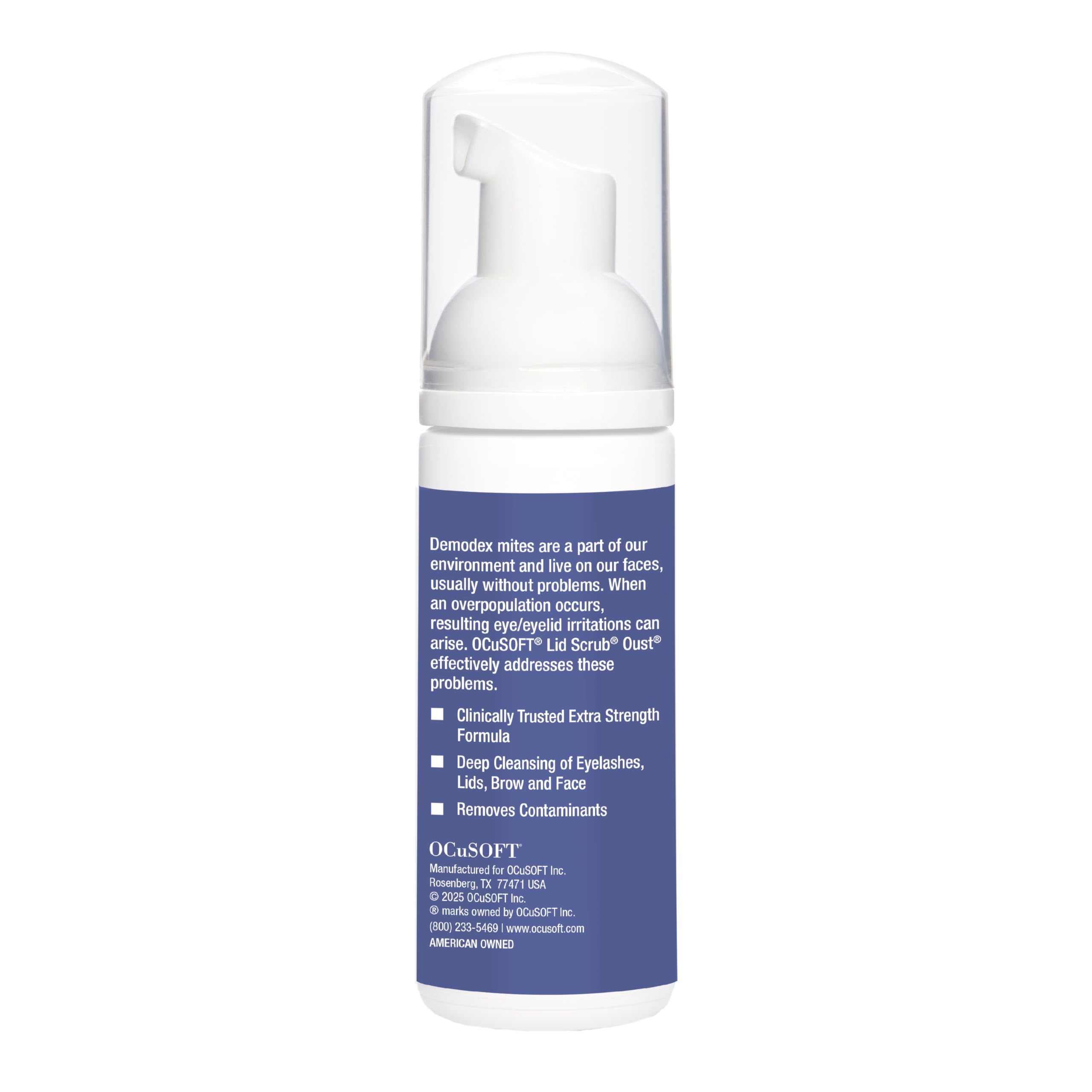 OCuSOFT Oust Demodex Foam Cleanser - Extra Strength - Foaming Cleanser for Eyelids & Eyelashes with Tea Tree Oil OCuSOFT buy supplements canada