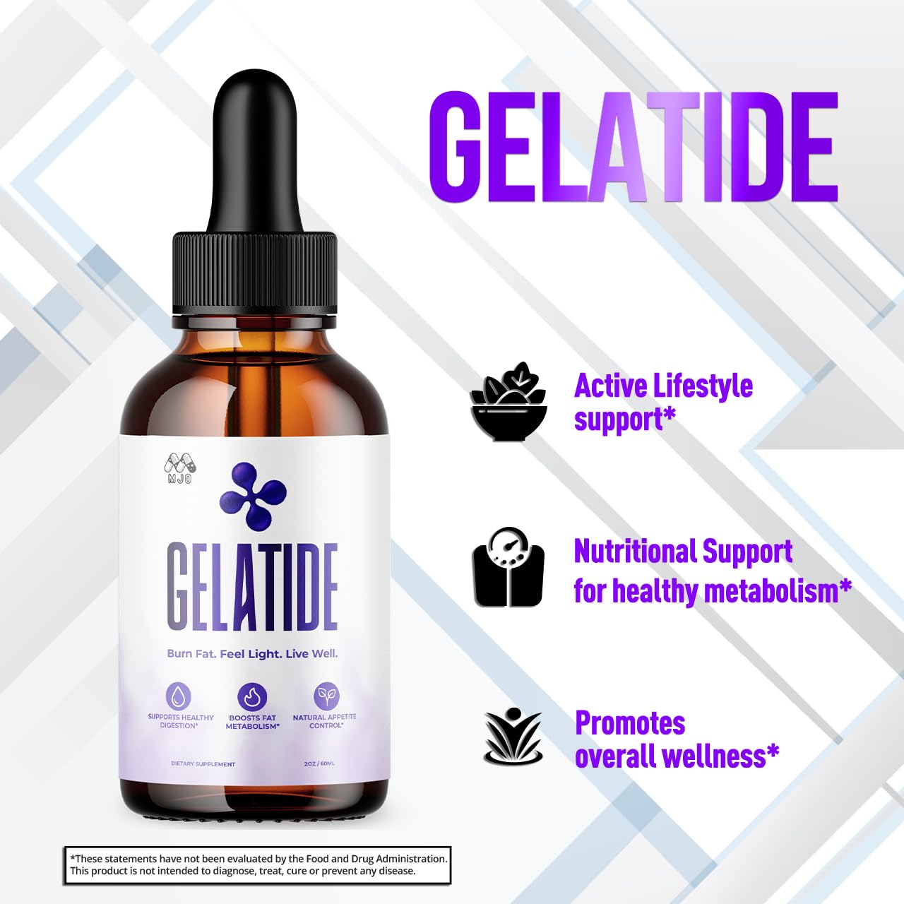 (2 Pack) Gelatide Drops, Official Gelatide Health Support Formula with All Natural Ingredients, Advanced Active Lifestyle Support Supplement Max Strength Vitamin Formula for Women & Men (60 Servings) MJO buy supplements canada