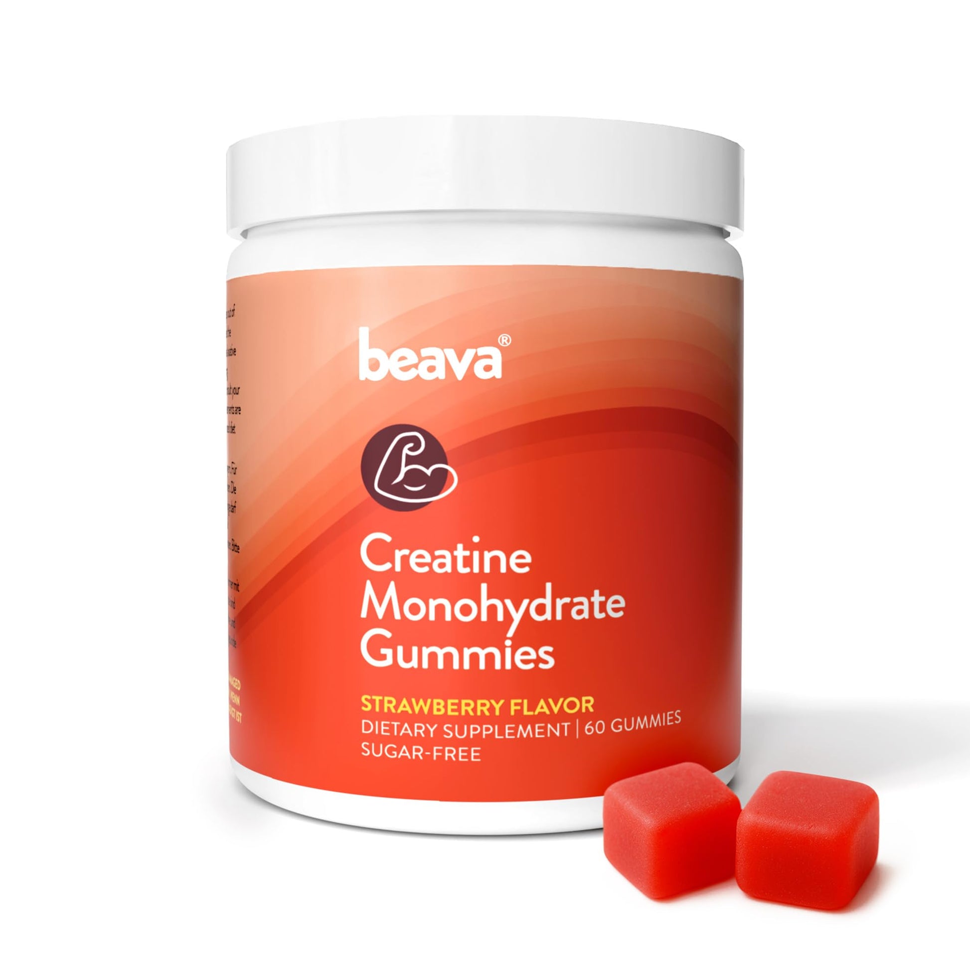 Creatine Monohydrate Gummies - 30 Servings - Vegan Creatine Chews for Muscle Growth, Muscle Recovery, Workout Recovery, Anaerobic Endurance - No Loading Phase - No Bloating - Strawberry - No Sugar beava buy supplements canada
