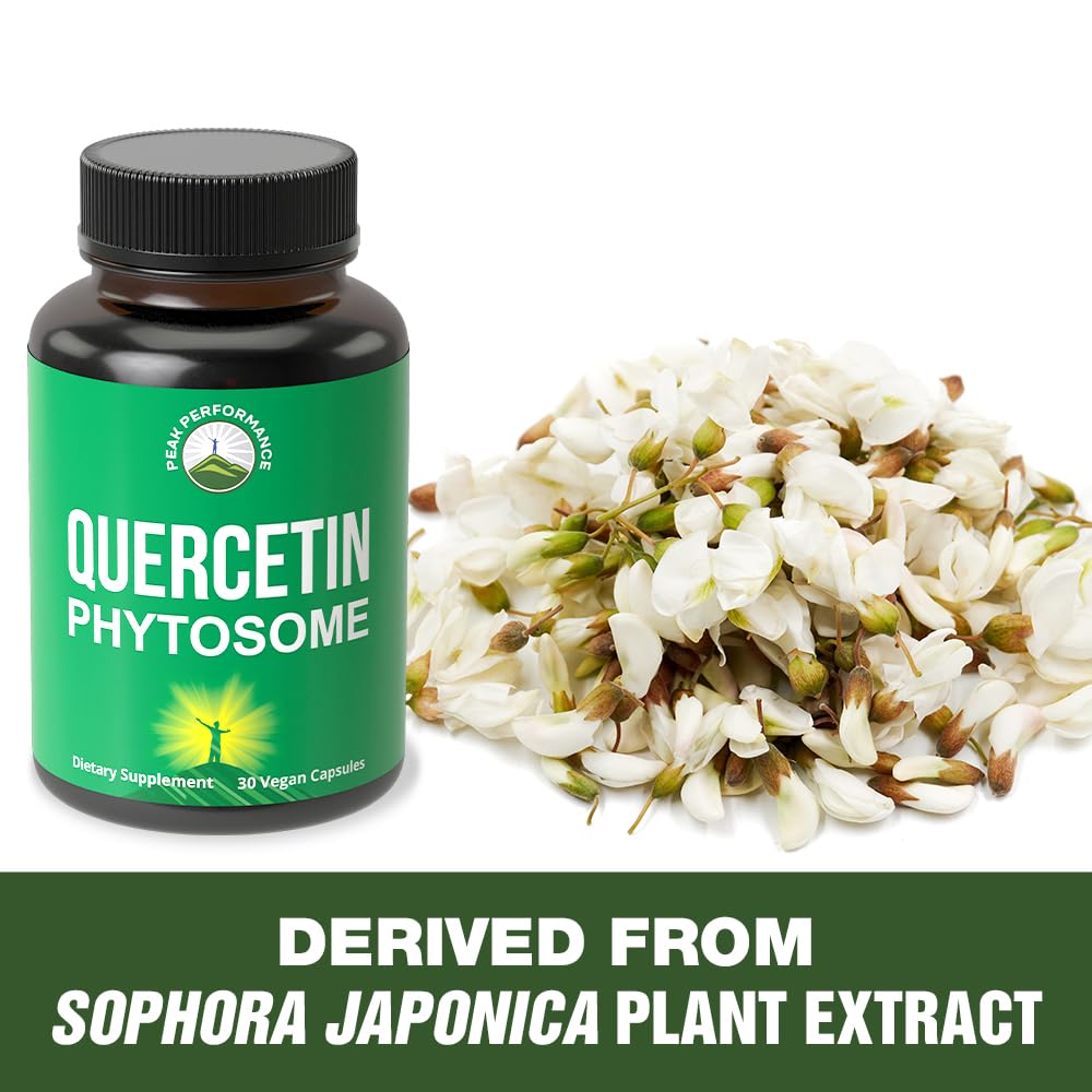 Peak Performance Ultra Pure Quercetin Phytosome Vegan Capsules - Rich Sophora Japonica Extract for Max Absorption Now. Quercetin 250mg Supplement Capsules. Made in USA Peak Performance buy supplements canada