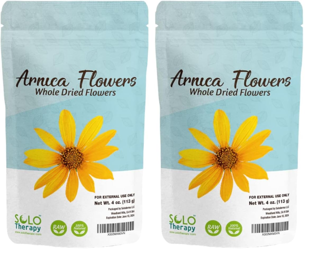 Solo Therapy Arnica Dried Whole Flowers 4 oz, Heterotheca Inuloides, Flores De Arnica Secas, Product from México, Packaged in The USA (Pack of 2) Solo Therapy buy supplements canada