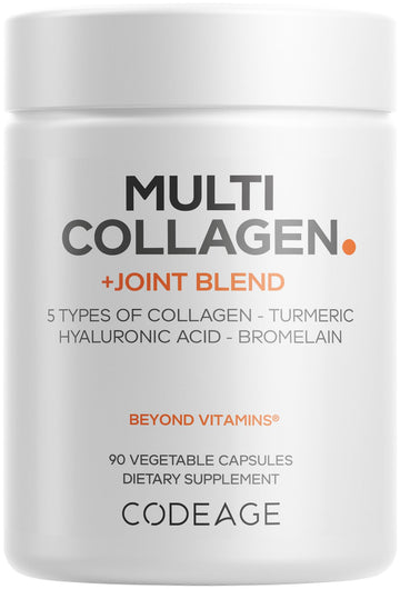 Codeage Multi Collagen Protein + Joint Blend Supplement, Hyaluronic Acid, Bromelain, Turmeric, Ginger, Boswellia, Astaxanthin - Hydrolyzed Bovine Collagen Codeage buy supplements canada