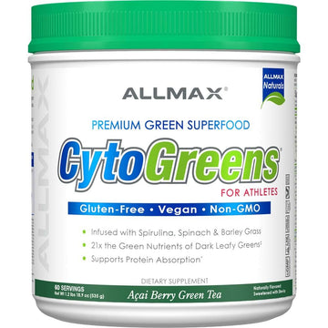ALLMAX Naturals CytoGreens Super Greens Powder, Premium Green Superfood with Greens, Superfoods, Daily Greens Supplement, Acai Berry Green Tea, 60 Servings ALLMAX buy supplements canada