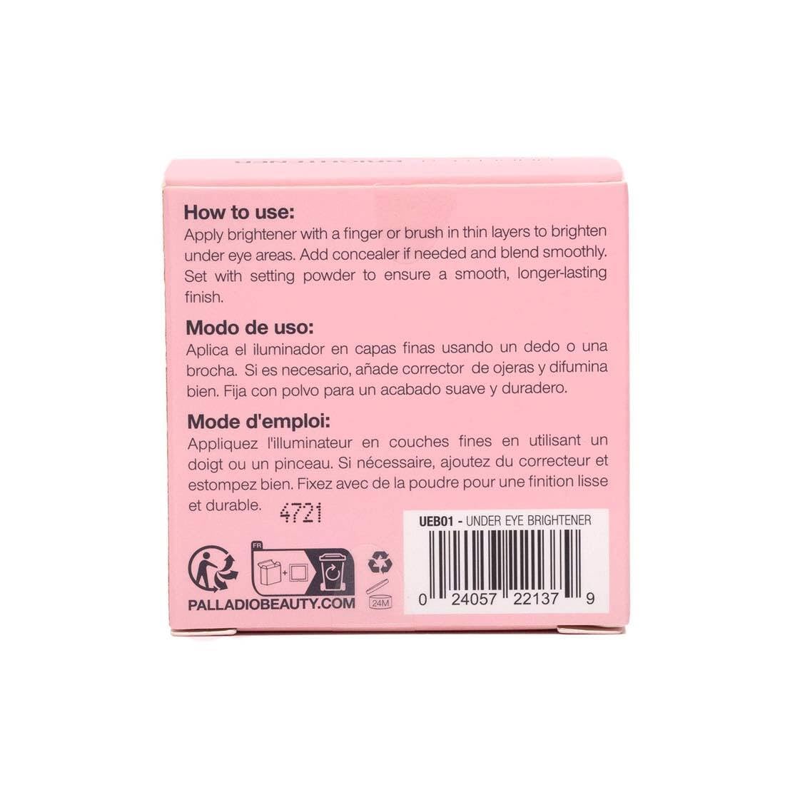 Palladio Under Eye Brightener, Conceal, Brightens, Reduces Appearance of Dark Circles, With Caffeine Peptides & Vitamin E, Tired Skin Color Correcting Brightener & Primer, Light to Medium (Soft Pink) Palladio buy supplements canada