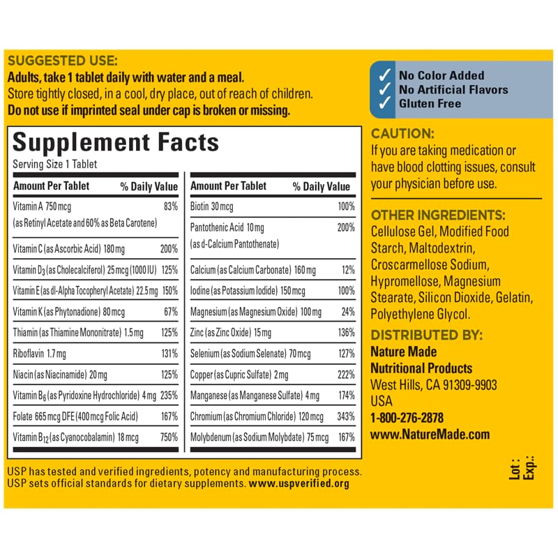 Nature Made Multivitamin For Him with No Iron, Mens Multivitamins for Daily Nutritional Support, Multivitamin for Men Nature Made buy supplements canada