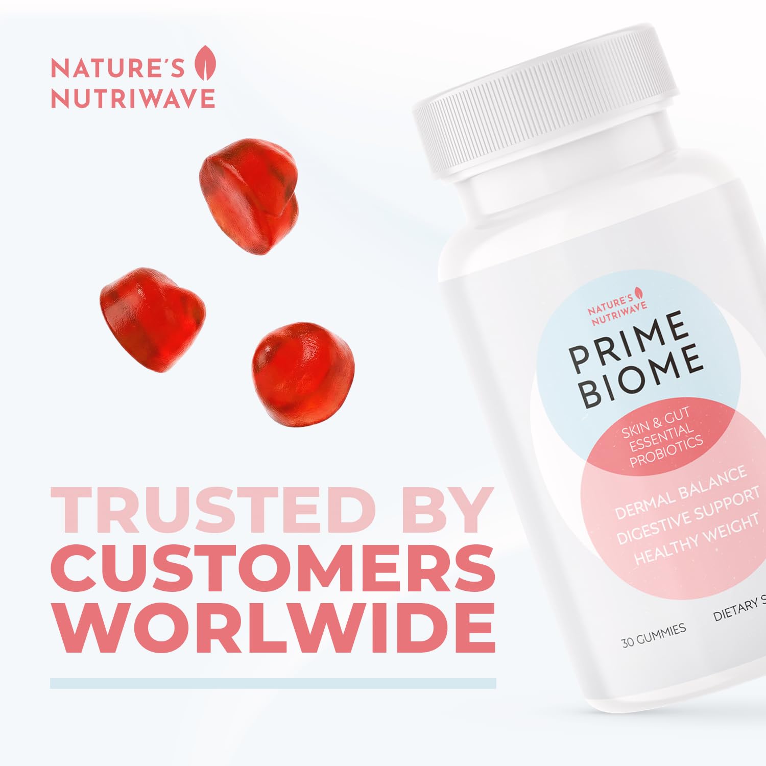 Nature’s NutriWave PrimeBiome Probiotic Gummies – Plant-Based Blend with Inulin, Lion’s Mane, Ginger & More– Non-GMO, No Stimulants, GMP Certified – 30 Gummies, 3 Month Supply Nature’s NutriWave buy supplements canada
