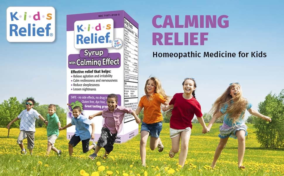 Kids Relief Syrup with Calming Effect, for Kids 0-12 Yrs, Grape Flavor, Gluten and Dye Free, No Added Sugar, 3.4 oz Kids Relief buy supplements canada