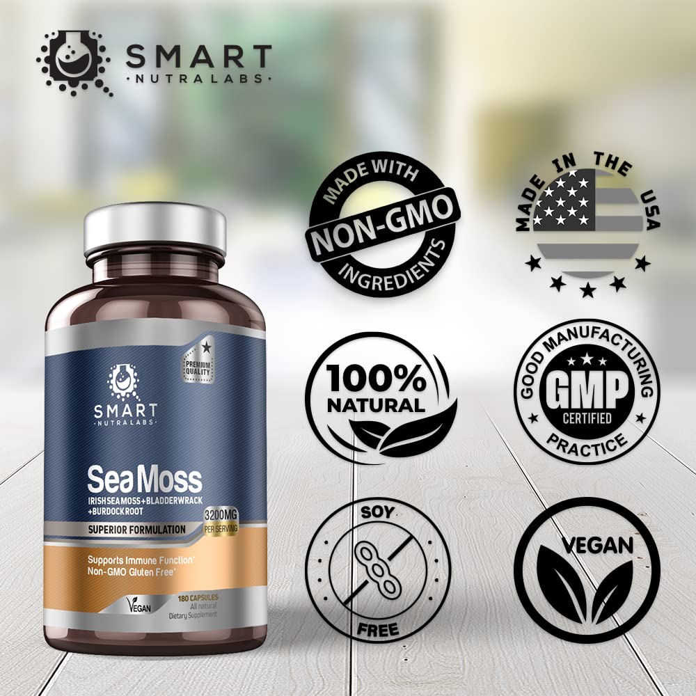 SMART NUTRA LABS Organic Sea Moss 3200MG Per Serving- 180 Vegan SMART NUTRA LABS buy supplements canada