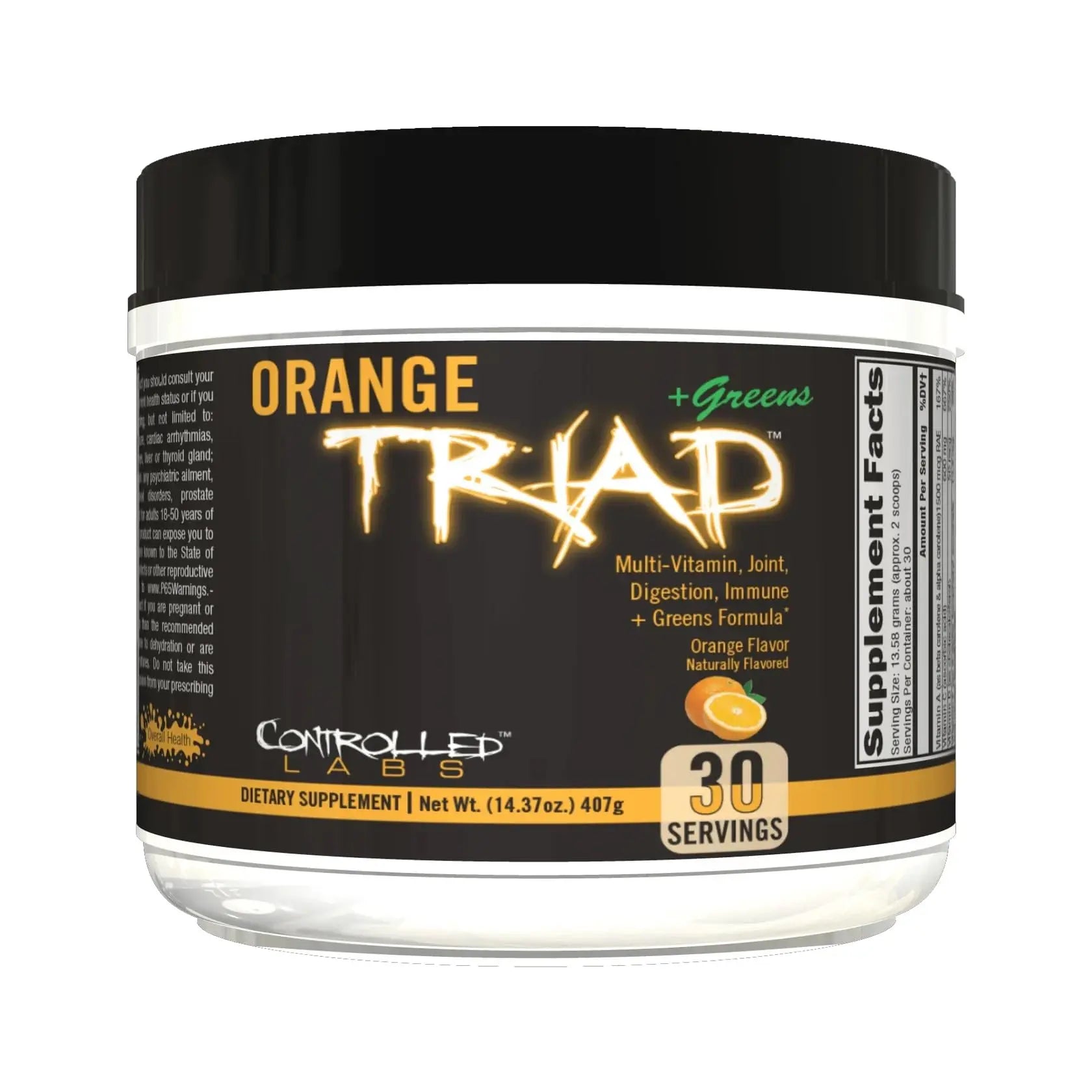 CONTROLLED LABS Orange Triad Plus Greens for Men and Women, 30 Servings Iron Free Sports Supplement for Overall Health CONTROLLED LABS buy supplements canada