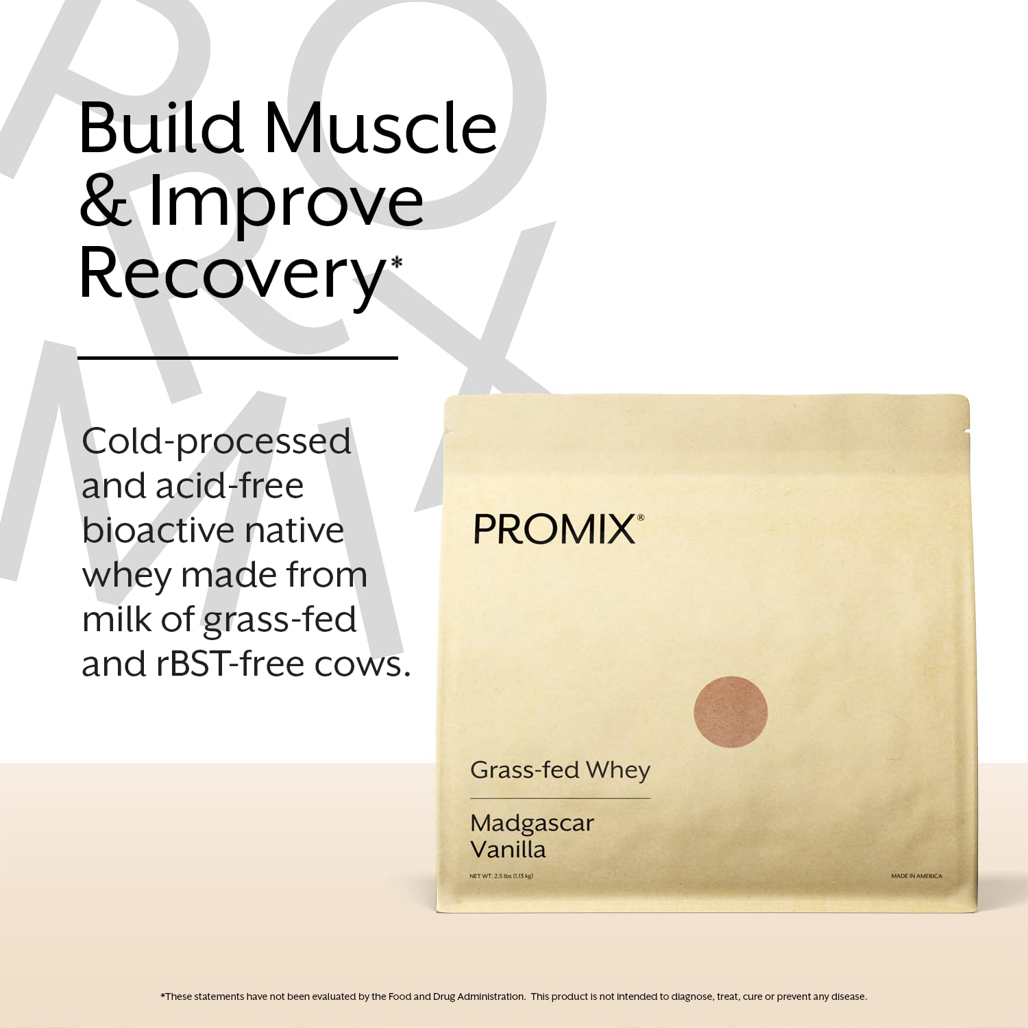 Promix Whey Protein Powder, Vanilla - 2.5lb Bulk - Grass-Fed & 100% All Natural ProMix Nutrition buy supplements canada