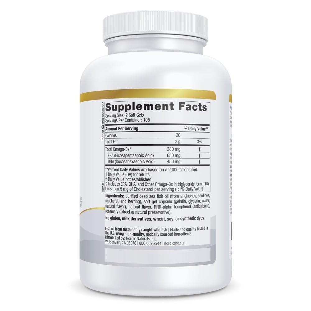 Nordic Naturals ProOmega, Lemon Flavor - 210 Soft Gels - 1000 mg Omega-3 - High-Potency Fish Oil with EPA & DHA - Promotes Brain, Eye, Heart, & Immune Health - Non-GMO - 105 Servings Nordic Naturals buy supplements canada