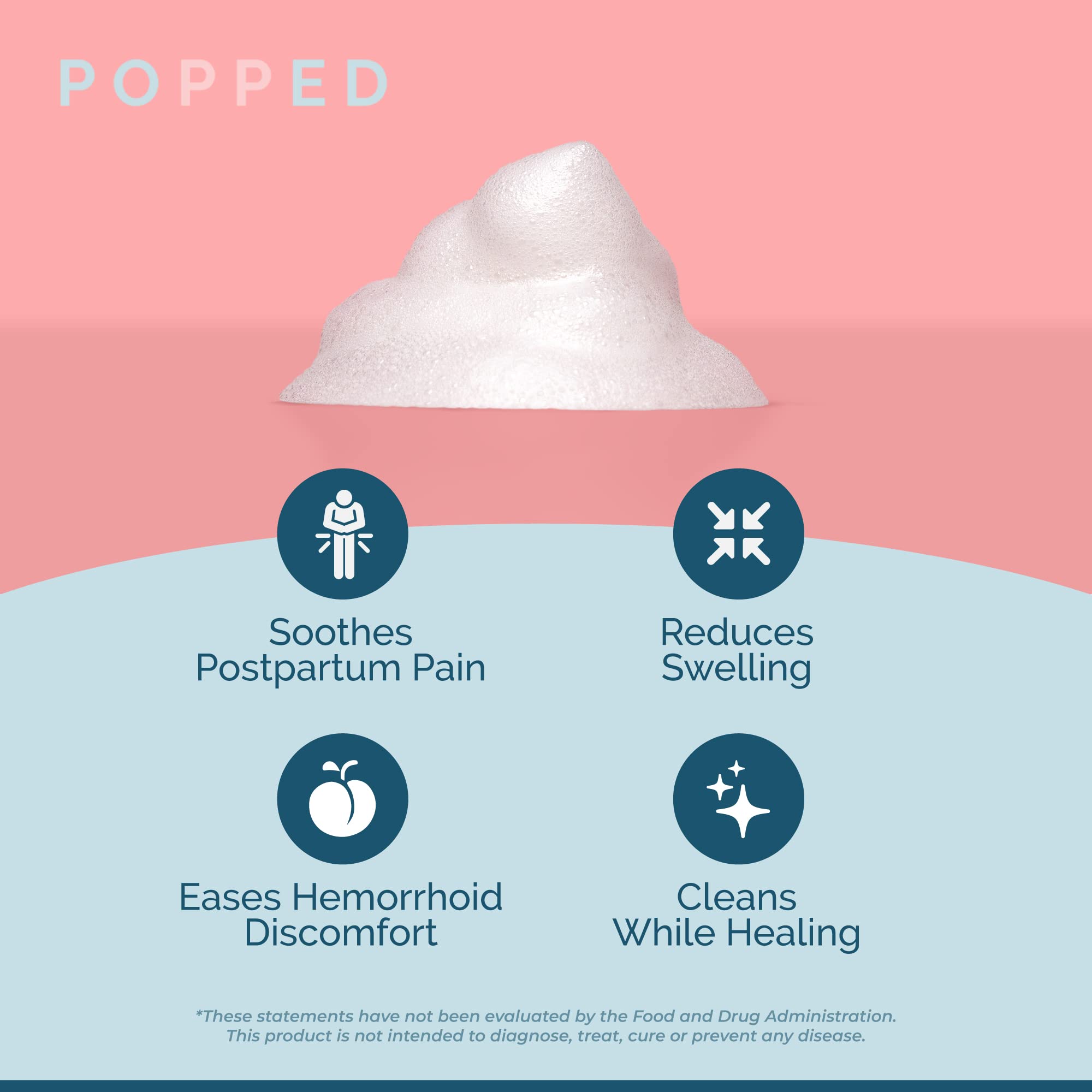 POPPED Witch Hazel Foam with Aloe (5 fl oz) | Perineal Healing Foam for Postpartum Care | Relieves Pain, Hemorrhoids, and Swelling After Birth | Postpartum Essential POPPED buy supplements canada