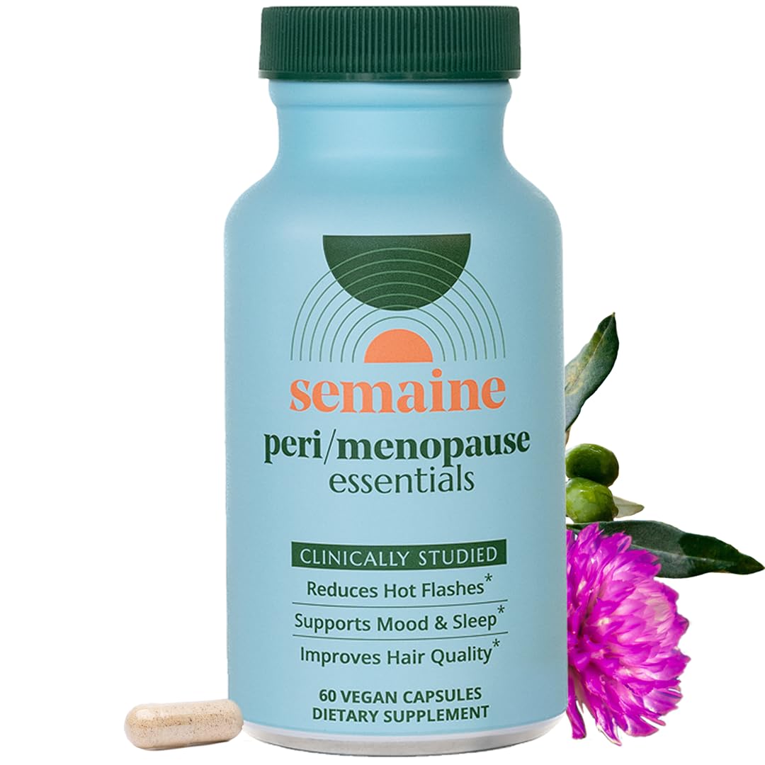 Semaine Peri/Menopause Essentials, 60 Ct. - Fuller Hair, No More Hot Flashes, Hormone Balance, Better Sleep & More - Clinically-Studied, Non-Hormonal Formula Semaine buy supplements canada