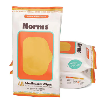 Norms Medicated Hemorrhoid Wipes with Witch Hazel and Aloe, Soothing Flushable Wipes for Itching, Burning & Swelling Relief, Hypoallergenic & Fragrance Free - 48ct (Pack of 3) Norms buy supplements canada