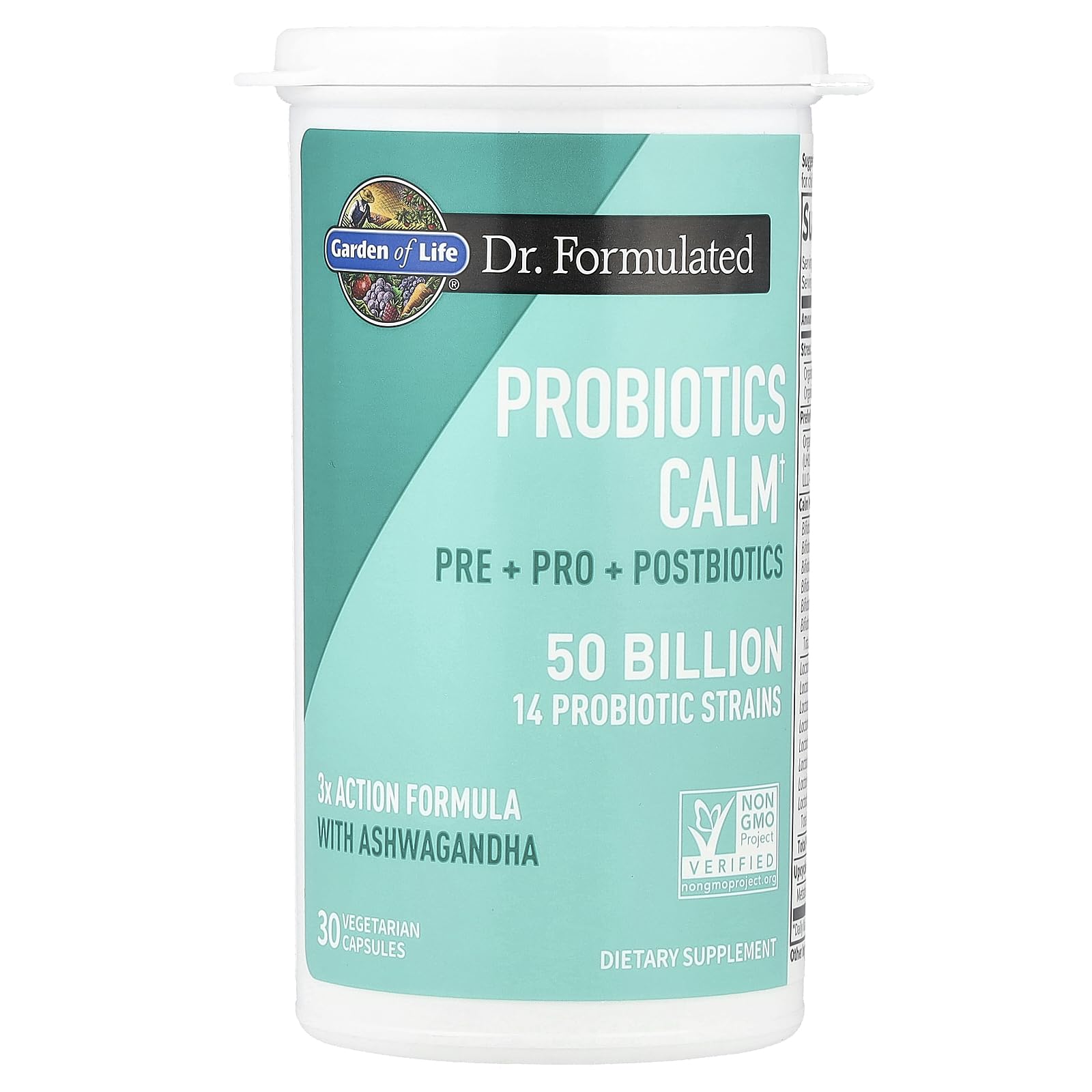 Garden of Life Dr. Formulated Pre, Post & Probiotics Calm 50 Billion CFU Daily 3-in-1 Complete Supplement with Ashwagandha – Mood Support, Digestive & Immune Support, 30 Vegetarian Capsules Garden of Life buy supplements canada