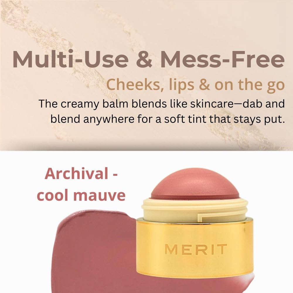 MERIT Flush Balm Cream Blush – Archival Cool Mauve | Hydrating Radiant Cheek & Lip Tint Stick with Vitamin E | Lightweight, Buildable, Vegan & Cruelty-Free Blush Merit buy supplements canada