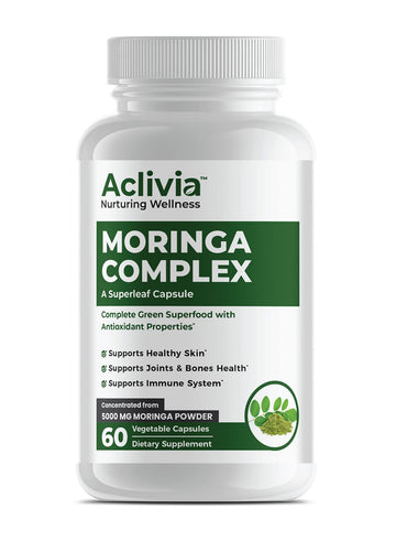 Aclivia - Moringa Complex - Maximum Strength Moringa Oleifera Leaf & Seed Supplement - Superfood Capsules with Antioxidant Properties - 5000mg - 60 Capsules Aclivia buy supplements canada