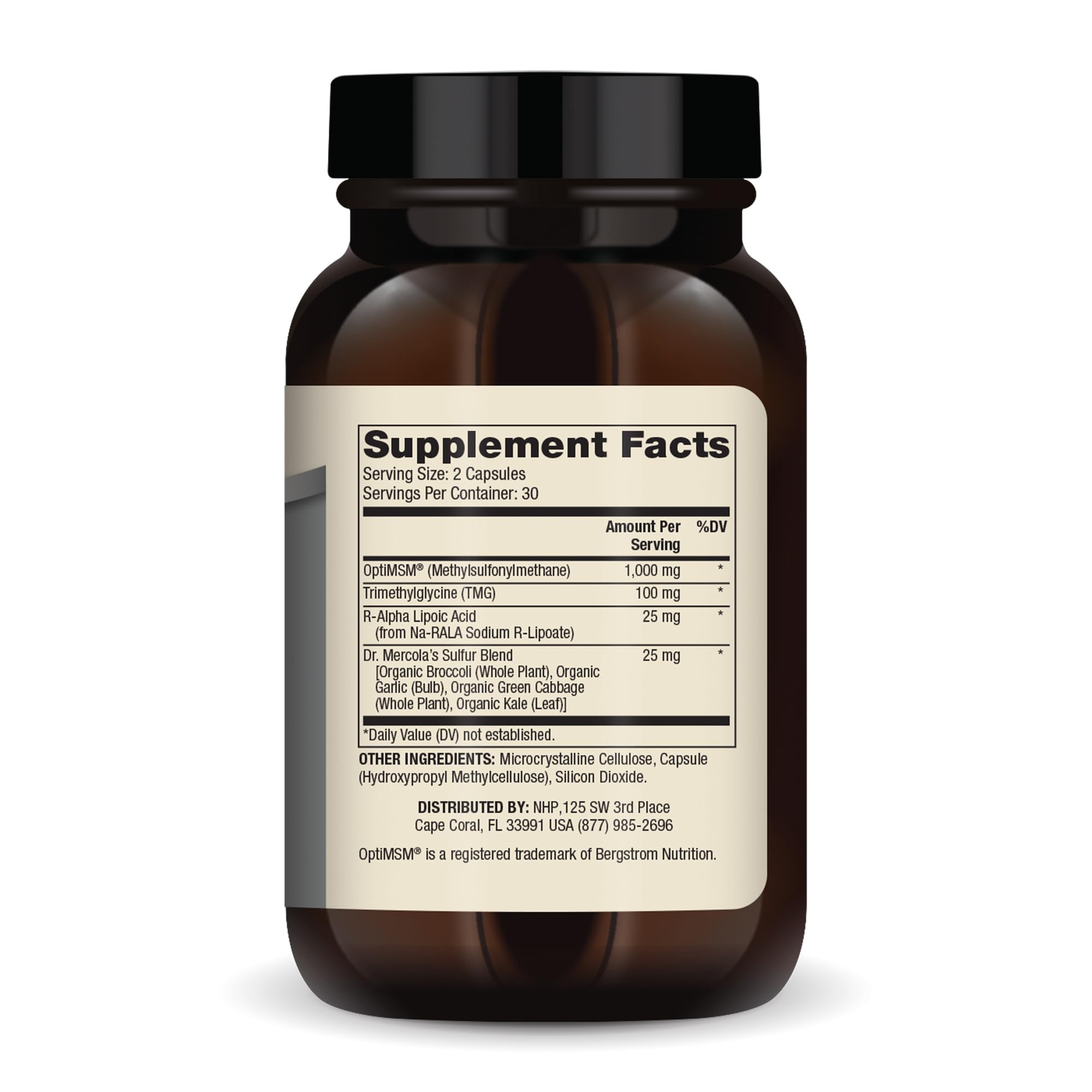 Dr. Mercola MSM Sulfur Complex - Joint Support & Cellular Health - OptiMSM - R-Alpha Lipoic Acid - TMG - Organic Sulfur Blend - 60 Capsules (30 Servings) Dr. Mercola buy supplements canada