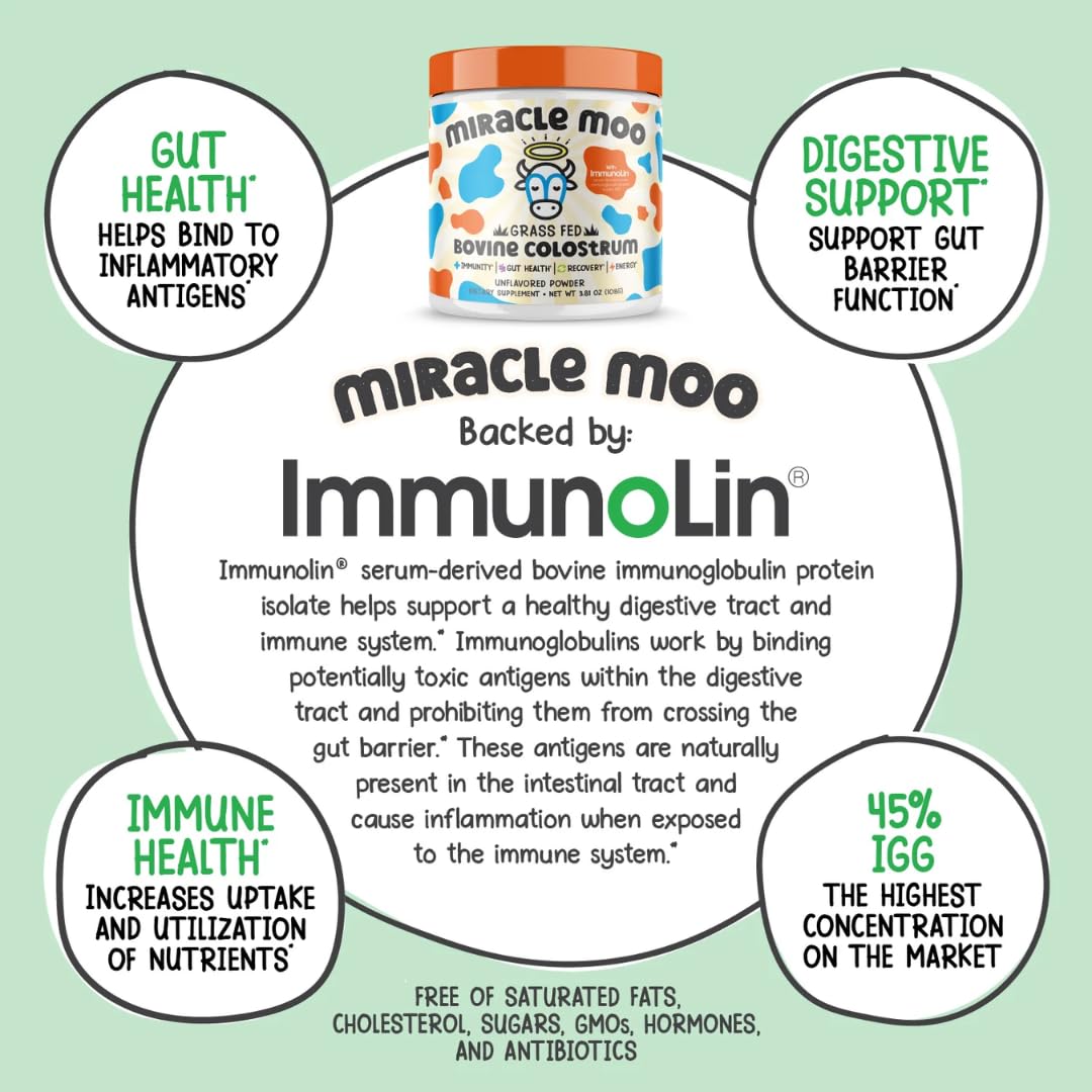 Colostrum Supplement for Gut Health, Hair Growth, Beauty and Immune Miracle Moo buy supplements canada