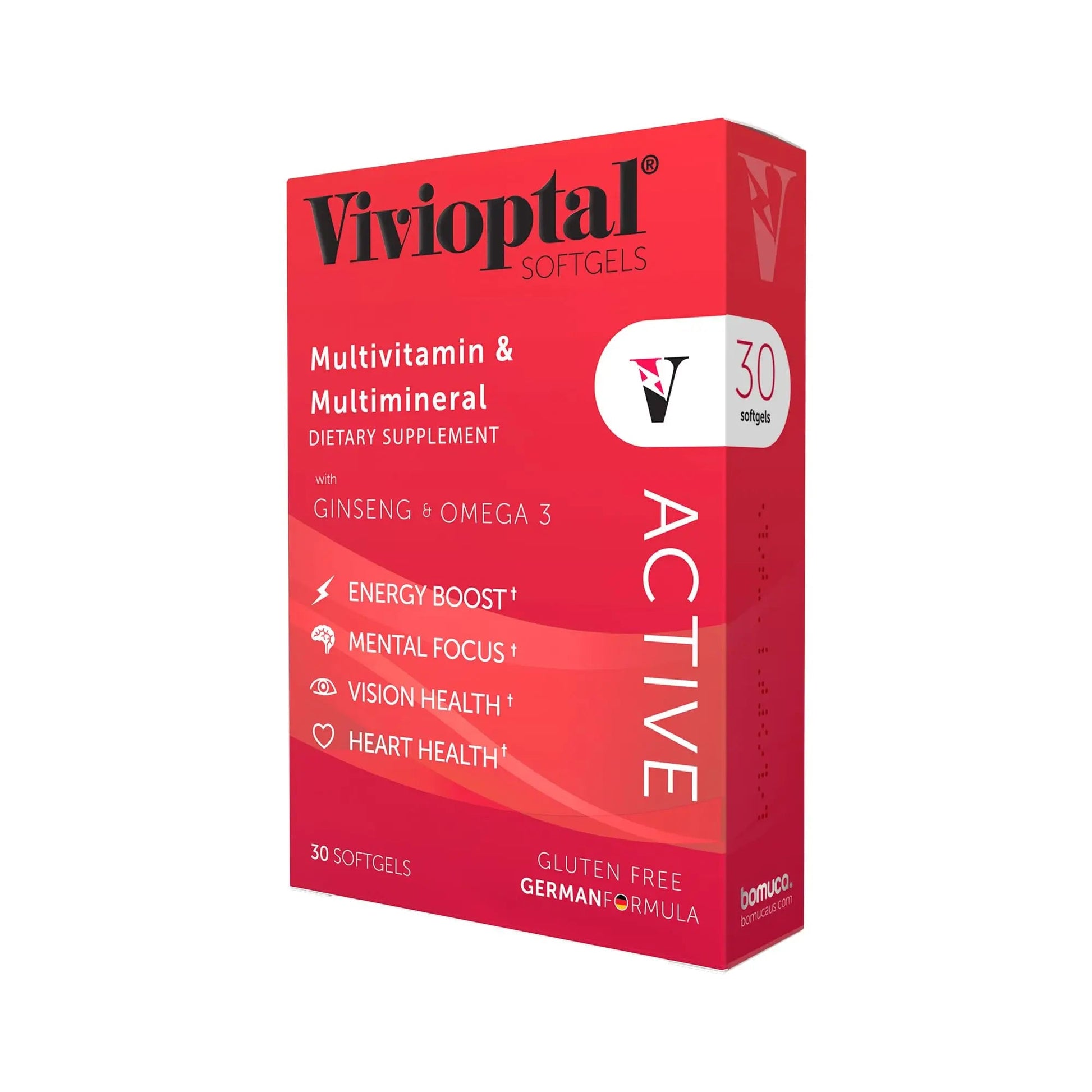 Vivioptal Active, 30 Softgels, Ginseng & Omega 3, Multivitamin & Multimineral, Gluten Free, German Formula Vivioptal Vitamins buy supplements canada