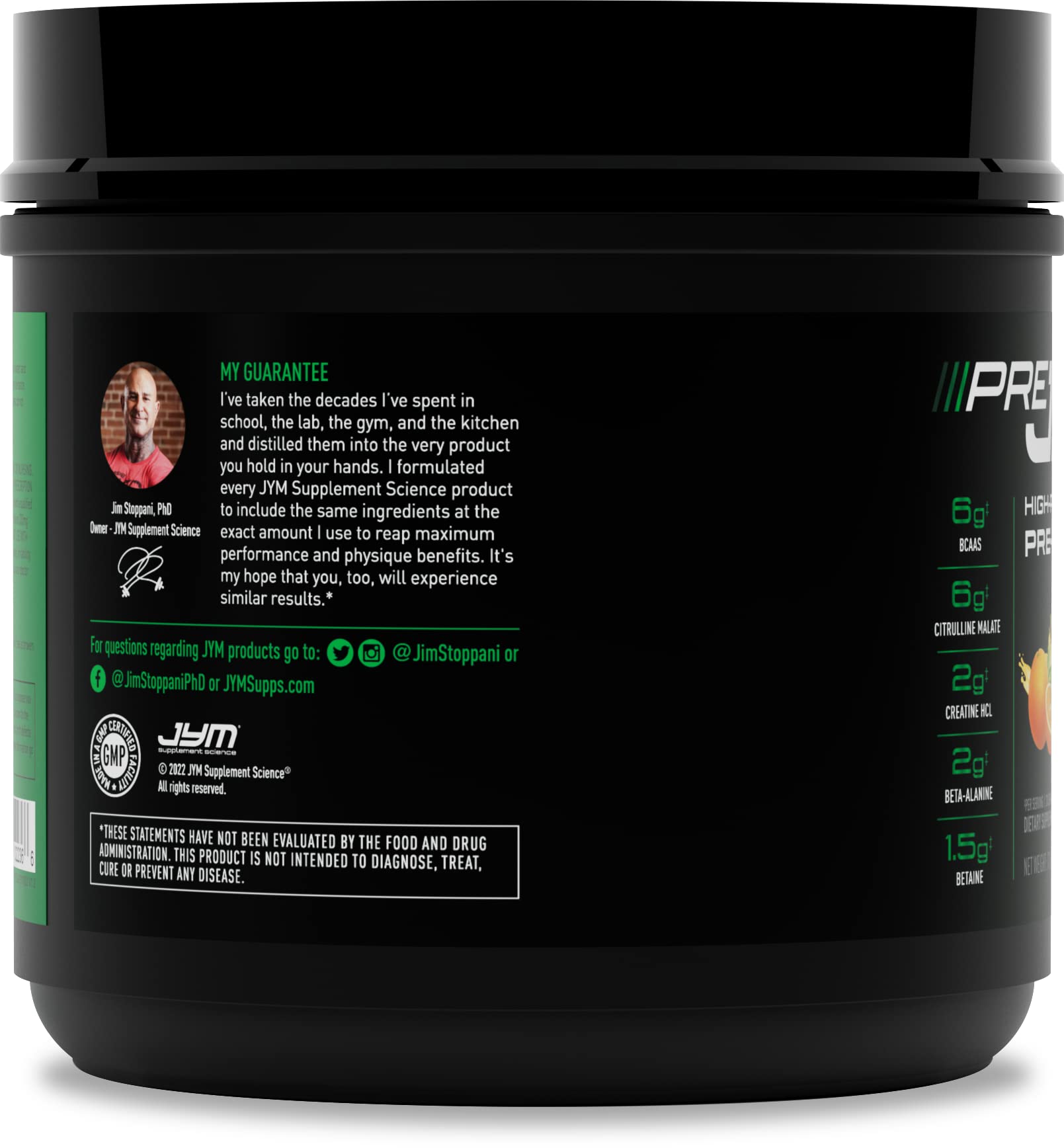PRE JYM 20 Servings - Tangerine JYM Supplement Science buy supplements canada