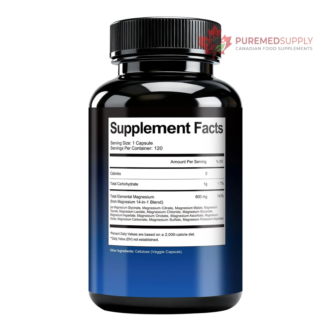 14-in-1 Magnesium Complex Supplement, 1200mg Elemental Magnesium Glycinate, Citrate, Malate, Taurate - Magnesium Complex for Women Nerves, Bone & Heart Health | Non-GMO GrthNutr buy supplements canada
