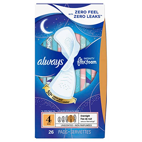 Always Infinity Feminine Pads For Women, Size 4 Overnight Absorbency, Multipack, With Flexfoam Always buy supplements canada