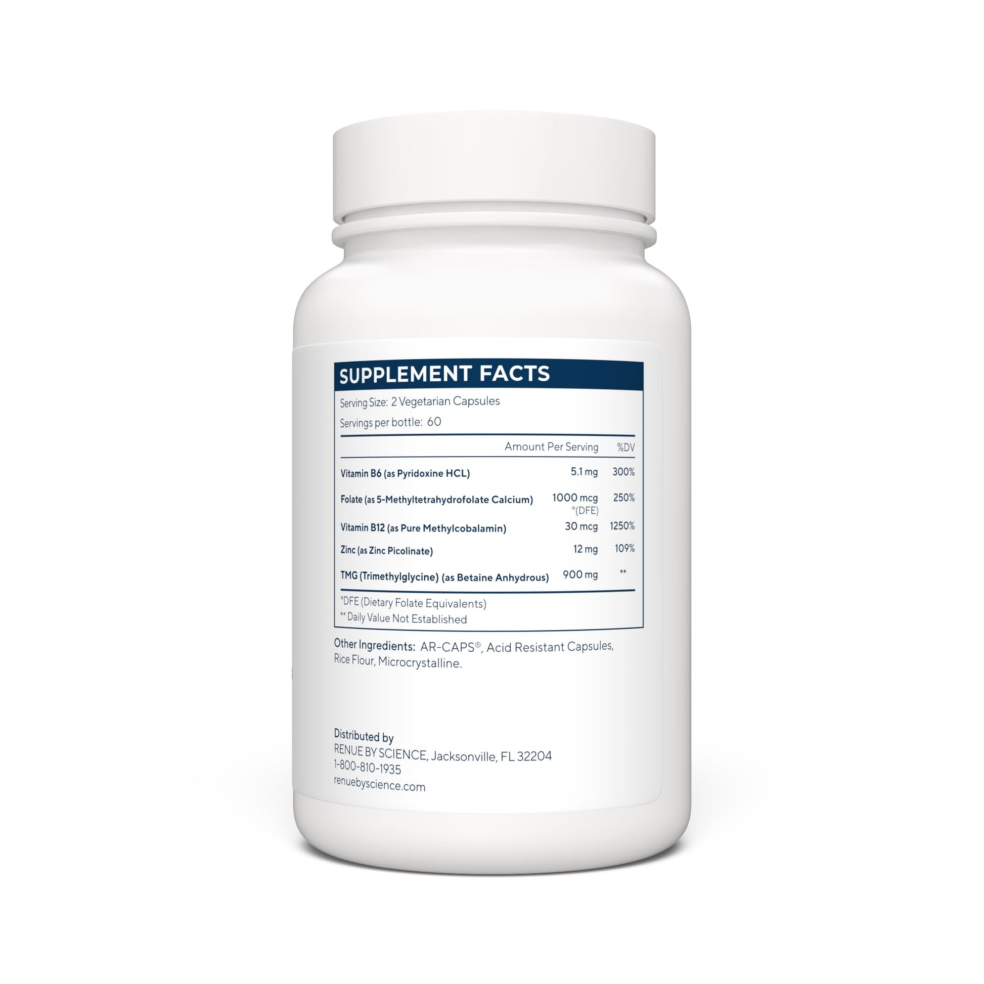 Renue By Science TMG | High Strength TMG Supplements | 120 Trimethylglycine Capsules - 900mg TMG per Serving with Vitamin B12 Vitamin B6 Folate & Zinc | Made in The USA & Third-Party Tested Renue By Science buy supplements canada