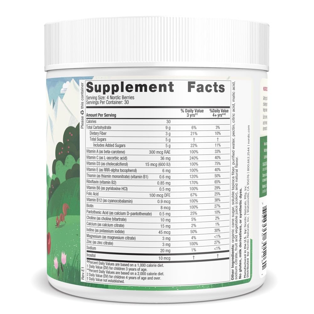 Nordic Naturals Nordic Berries, Cherry Berry - 120 Gummy Berries - Great-Tasting Multivitamin for Ages 2+ - Growth, Development, Optimal Wellness - Non-GMO, Vegetarian - 30 Servings Nordic Naturals buy supplements canada