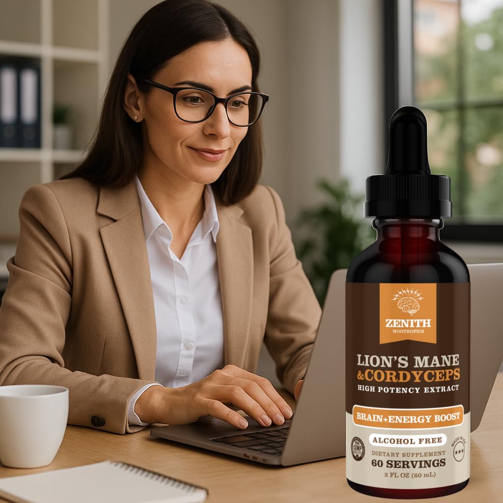 Zenith Nootropics Lion’s Mane & Cordyceps Supplement – Brain & Energy Support – Focus, Memory, Clarity, Immunity – Vegan, Alcohol-Free Tincture – Up-to 2-Month Supply, 2 fl oz Zenith Nootropics buy supplements canada