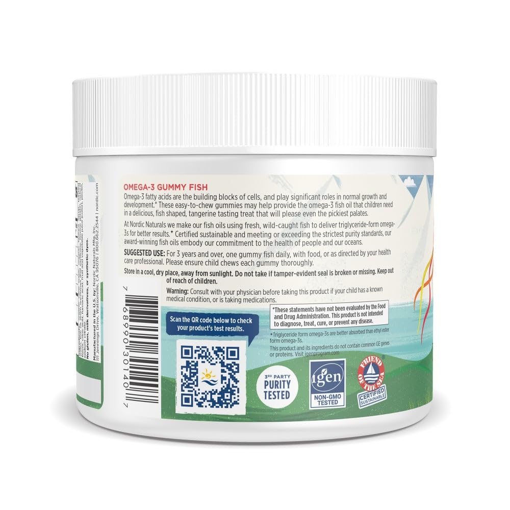 Nordic Naturals Nordic Omega-3 Gummy Fish, Tangerine - 30 Gummy Fish - 124 mg Total Omega-3s with EPA & DHA - Non-GMO - 30 Servings Nordic Naturals buy supplements canada