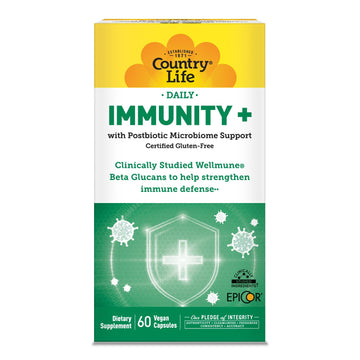 Country Life Immunity+ Supplement, 60 Capsules - Supports Immune and Gut Health - for Men and Women - Clinically Studied Ingredients, Vegan, Gluten Free, Certified B Corporation Country Life buy supplements canada