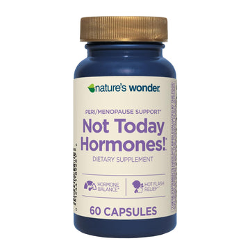 Nature's Wonder Not Today Hormones Perimenopause and Menopause Support Supplement for Women with Estro-G100, Supports Hot Flashes and Night Sweats 60 Vegetarian Capsules, 60 Day Supply Nature's Wonder buy supplements canada