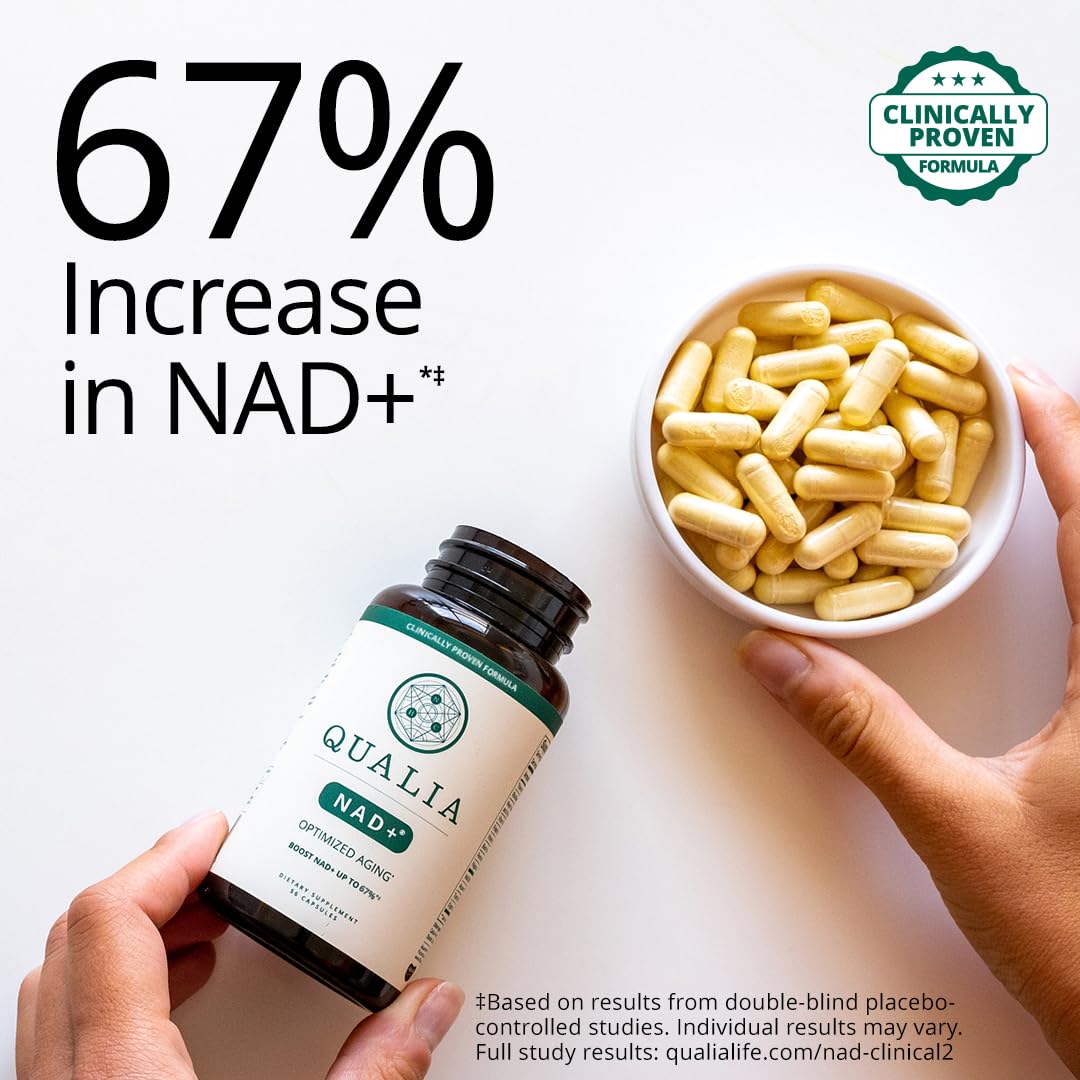 Qualia NAD Supplement — Clinically Proven to Boost NAD+ up to 67%. Optimized Aging, Energy, Focus. Elite NAD+ Booster Ingredients Nicotinamide Riboside (NIAGEN), Niacin, Niacinamide (1 Month Supply) QUALIA LIFE SCIENCES buy supplements canada