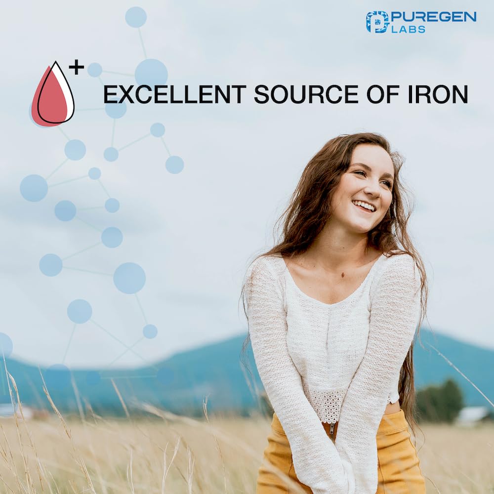 Puregen Labs Ferrous Gluconate 324 mg [High Potency] Iron Supplement, Gentle on Stomach - 100 Tablets P Puregen Labs buy supplements canada