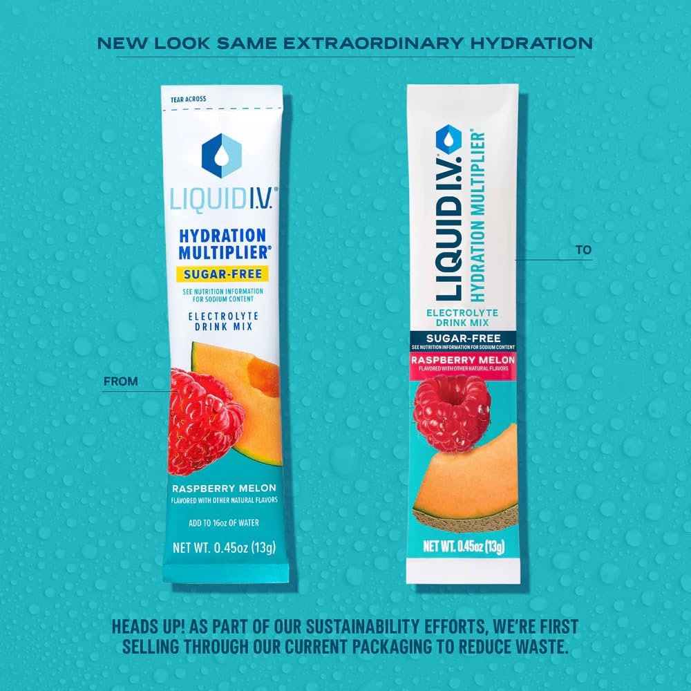 Liquid I.V.® Hydration Multiplier Sugar-Free - Raspberry Melon | Electrolyte Powder Drink Mix | 3 Pack (42 Servings) Liquid I.V. buy supplements canada