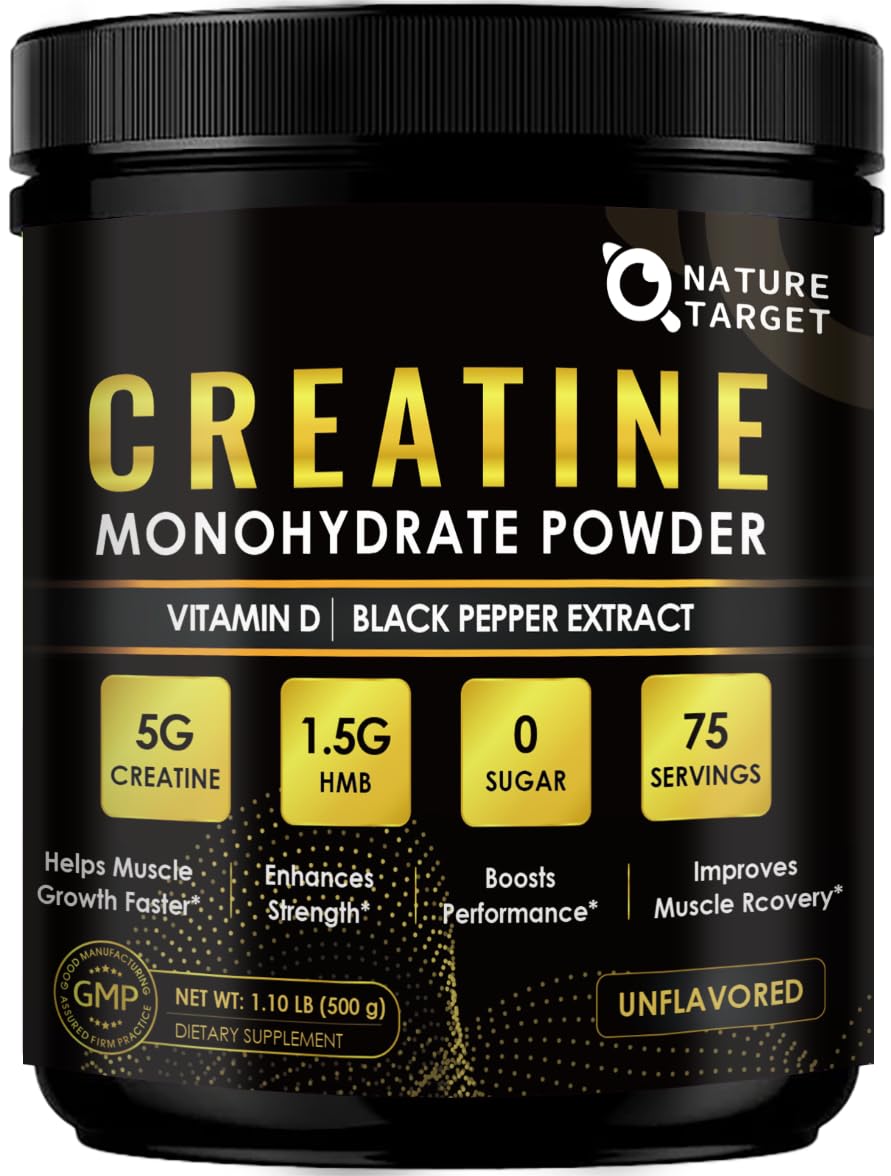 Micronized Creatine Monohydrate for Women and Men, Creatine Powder for Men-Women for Improve Performance and Strength, Support Muscle Growth and Workout Recovery, 6.5g per Servings, 75 Servings NATURE TARGET buy supplements canada