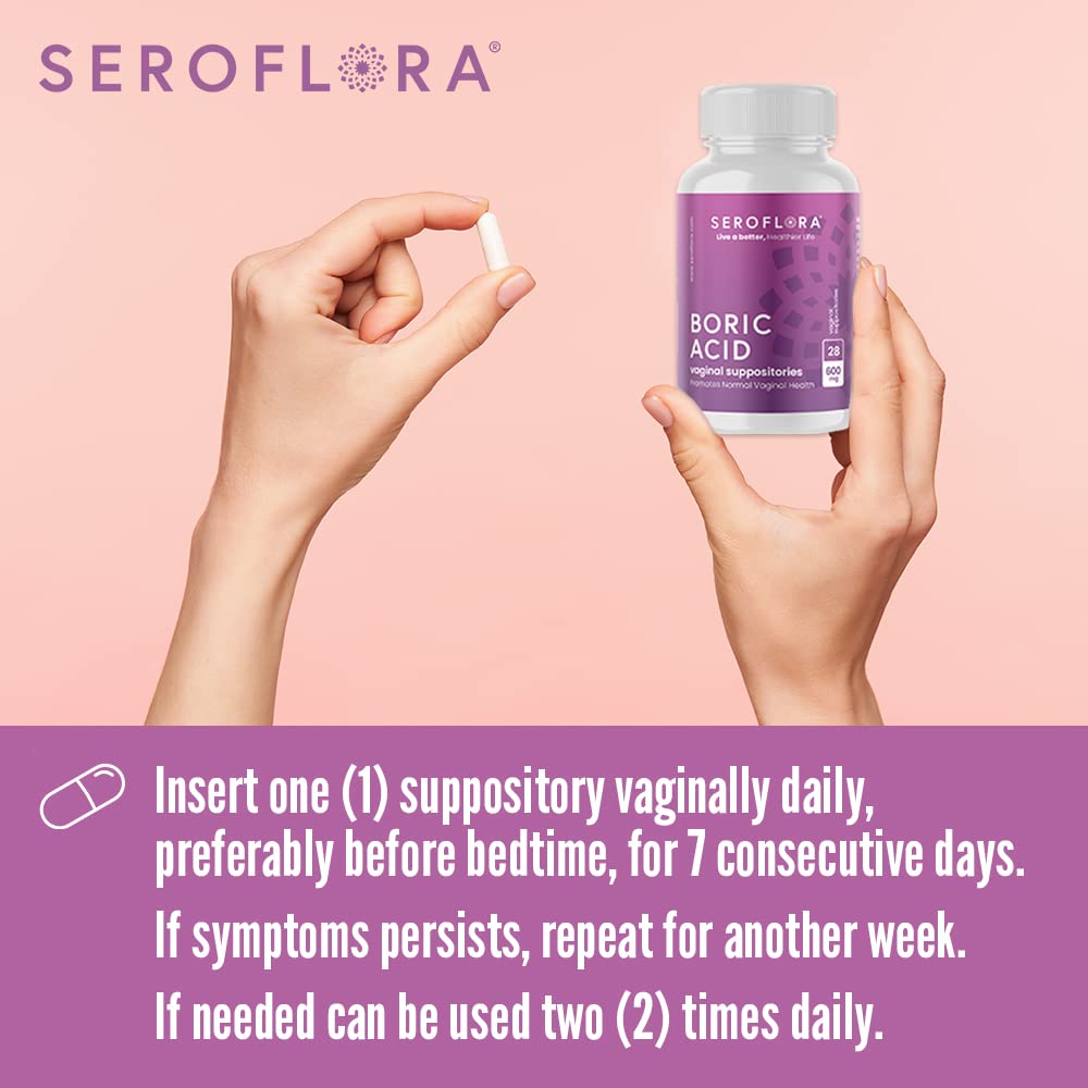 Seroflora Boric Acid Vaginal Suppositories - Promotes Vaginal pH Balance and Odor Control Seroflora buy supplements canada