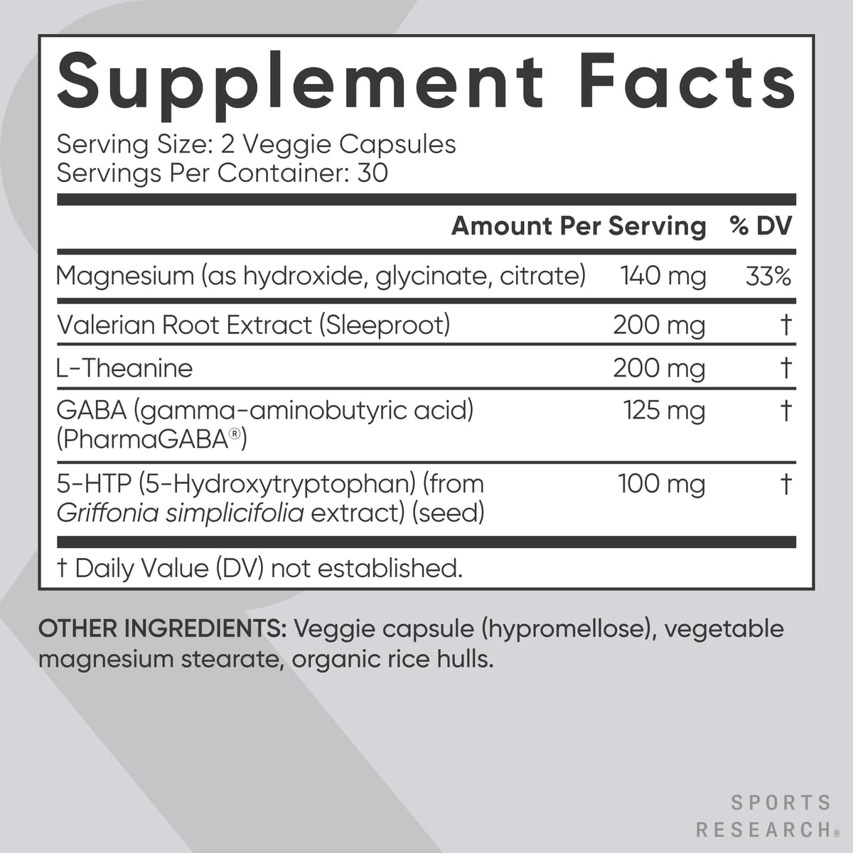 Sports Research® Sleep Complex- Melatonin-Free Vegan Capsules - with Valerian Root, GABA, L-Theanine, Magnesium & 5-HTP - 30 Servings Sports Research buy supplements canada