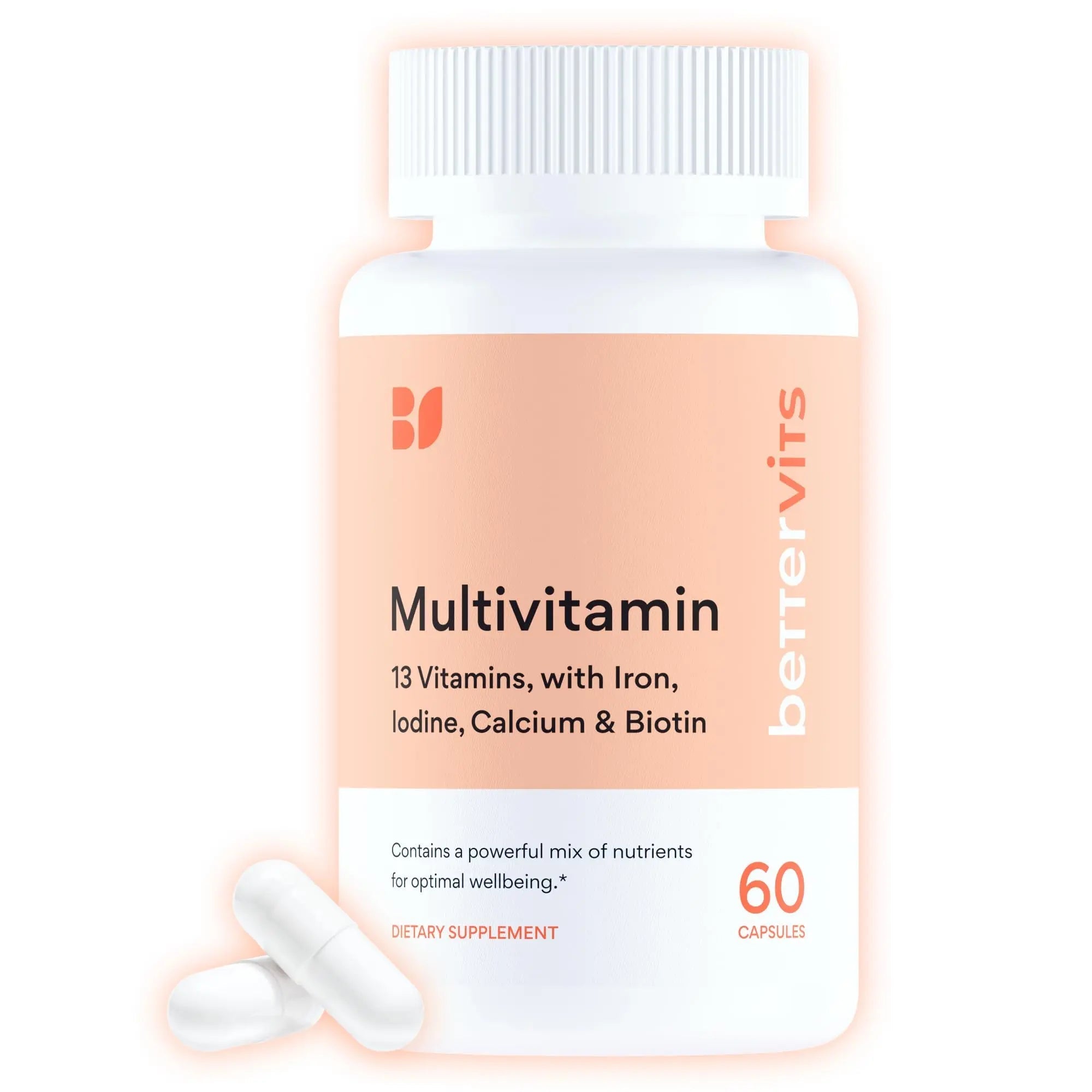 Bettervits Multivitamin for Women & Men | Womens Daily Multivitamin with 13 Essential Vitamins Iron, Iodine, Calcium and Biotin B BETTERVITS buy supplements canada