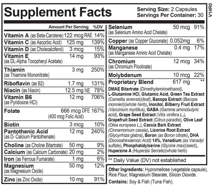 InstantATT - 7-in-1 Caffeine Free Nootropic All-Natural Brain, Focus, Memory Supplement (60 Capsules) Instant Brands buy supplements canada
