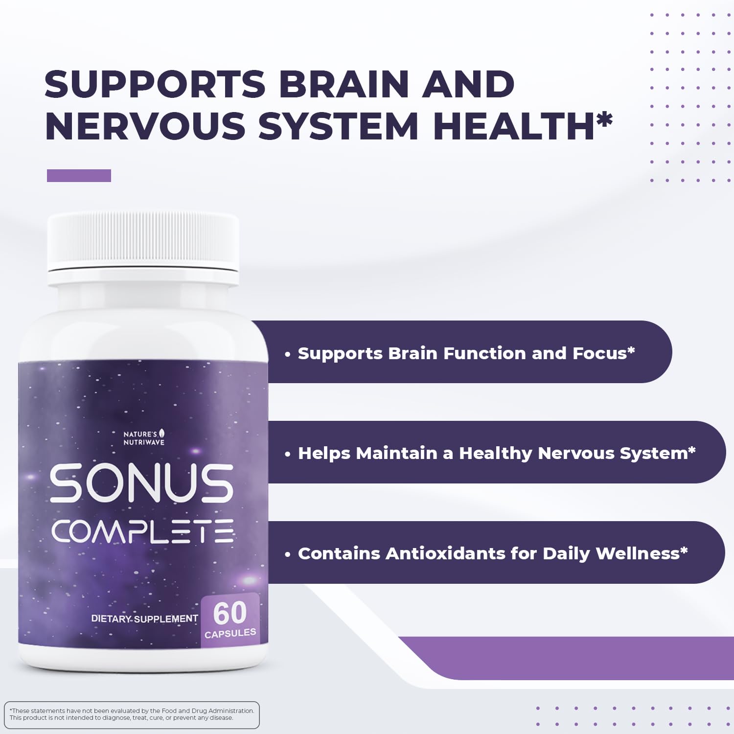 Nature’s NutriWave Sonus Complete – Natural Daily Formula with Vitamin C, B6, B12 & Folic Acid – Non-GMO, Easy to Use, GMP Certified – 60 Capsules, 1 Month Supply Nature’s NutriWave buy supplements canada