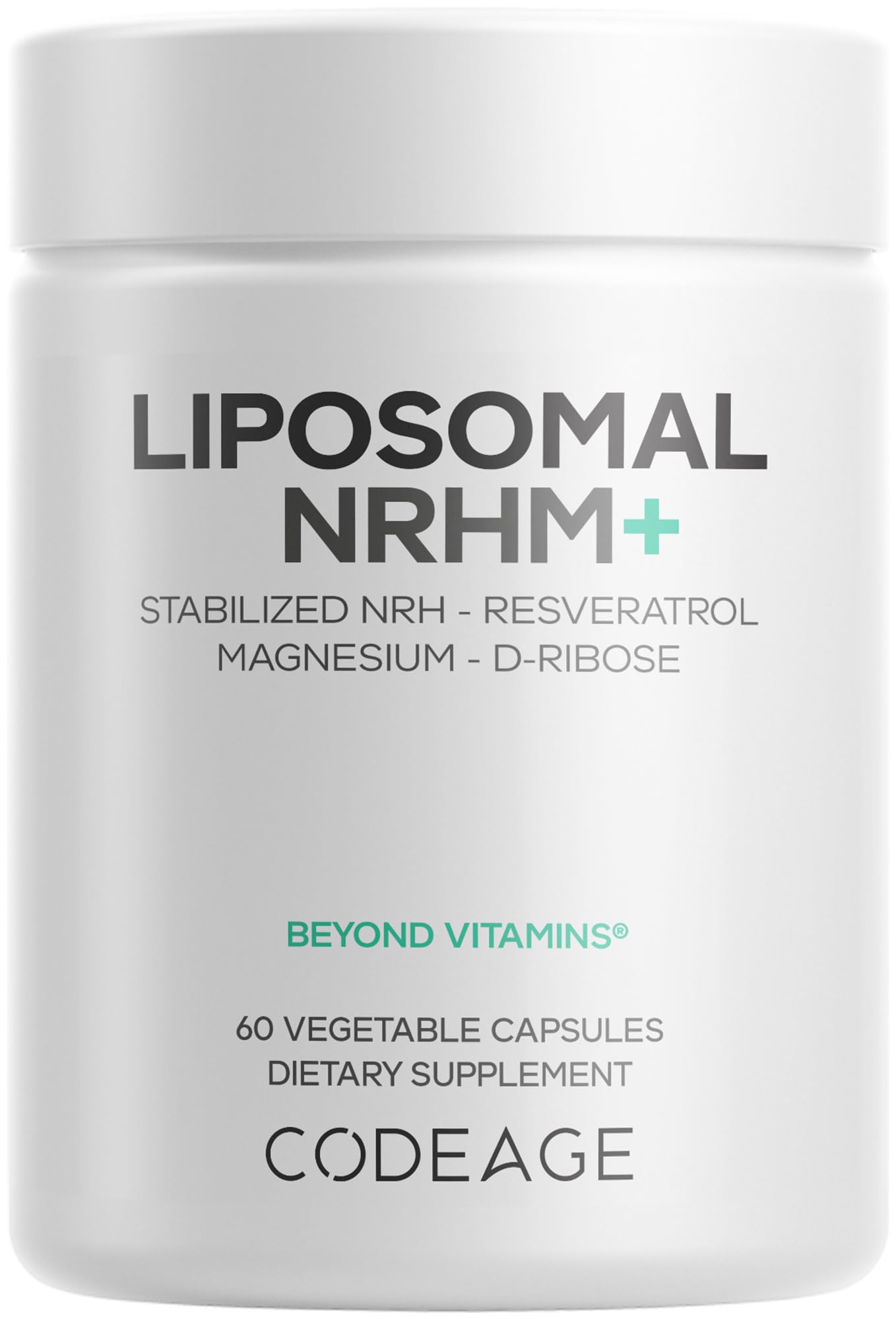 Codeage Liposomal NRHM+ Supplement - NRH Hydrogen Malate 300 mg, Resveratrol, D-Ribose & Quercetin - Vitamin C, Magnesium & Zinc - Liposomal Delivery - Non-GMO - 60 Capsules Codeage buy supplements canada