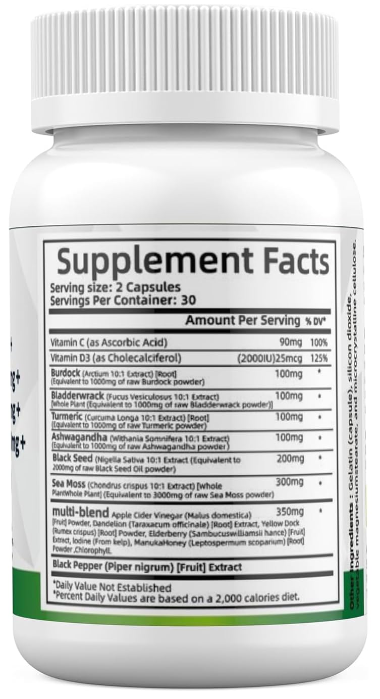 ALODI Super Seaweed Blend Supplement - Contains KSM-66 Ashwagandha, Black Seed Oil, Burdock Root, Kelp, Supports Digestion, Sleep, and Immune Health ALODI buy supplements canada